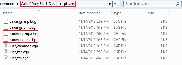 Config file location for Call of Duty Black Ops II.
